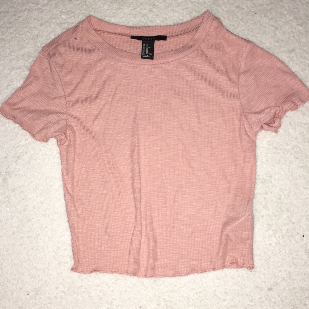 Forever 21 light pink ribbed crop top